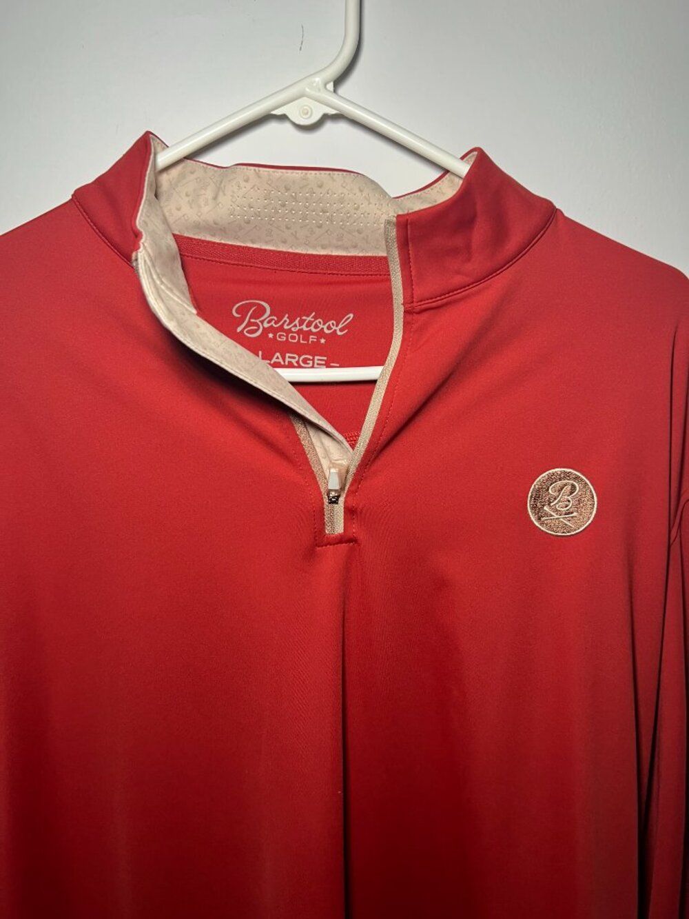 Barstool Golf Quarter Zip Pullover Men's Rust Performance Stretch Athletic Golf - Picture 4 of 7